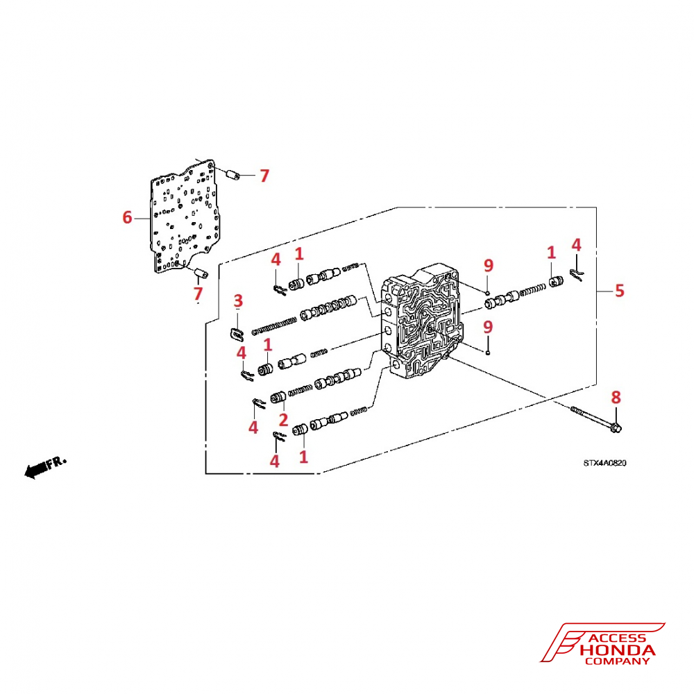 Вспомогательный клапан гидроблока АКПП для Acura MDX 2 Вспомогательный клапан гидроблока АКПП для Acura MDX 2