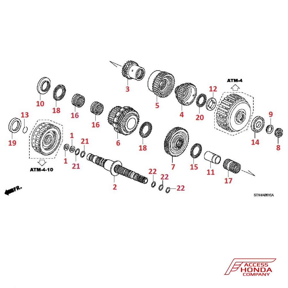 Вторичный вал АКПП для Acura MDX 2 Вторичный вал АКПП для Acura MDX 2