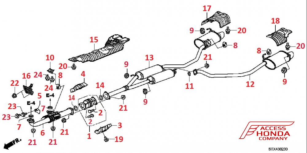 Выхлопная система для Acura MDX 2 Выхлопная система для Acura MDX 2