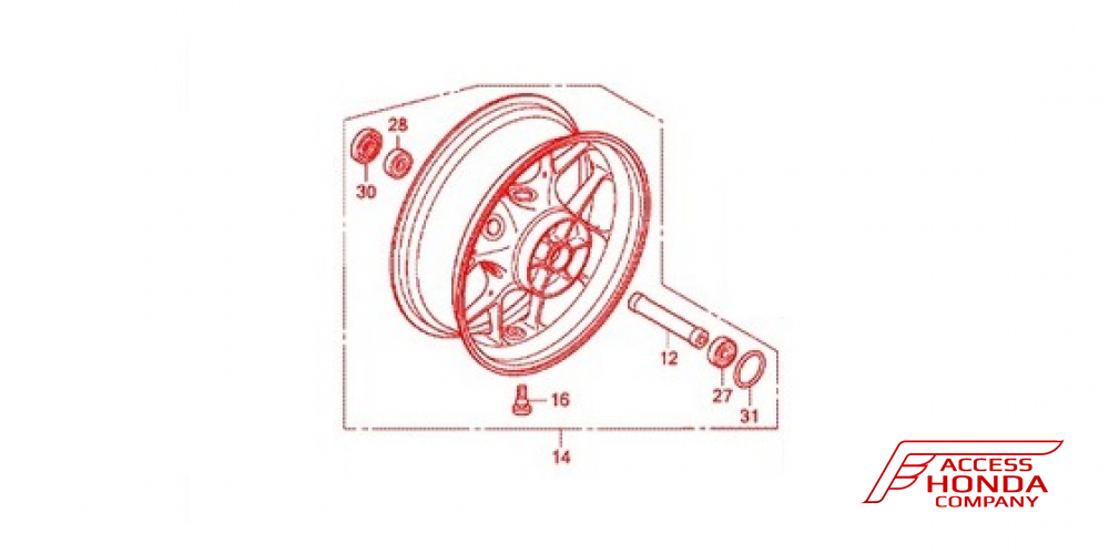 Задний легкосплавный диск для мотоцикла Honda CBR1000RA-ABS 42650-MGP-D10ZA Задний легкосплавный диск для мотоцикла Honda CBR1000RA-ABS 42650-MGP-D10ZA